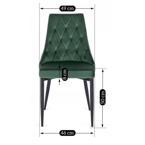 Krzesło CORK Zielone Welurowe
