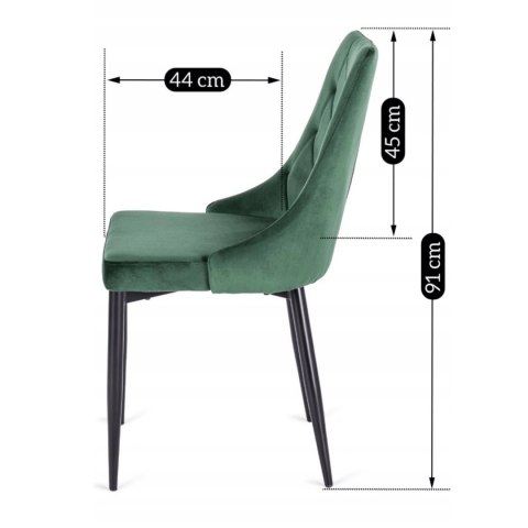 Krzesło CORK Zielone Welurowe