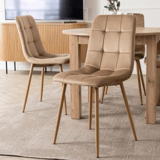 Krzesło FREDY Beżowe Welurowe