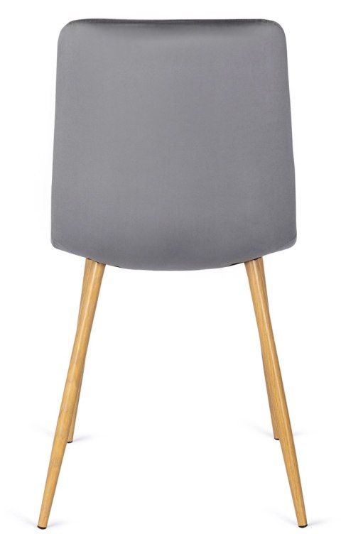 Krzesło Tapicerowane do Jadalni FREDY Szare Welurowe Nowoczesne Loft