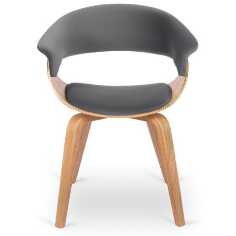 Krzesło Tapicerowane z Drewna Giętego GARY Dąb Złoty/Szare Nowoczesne Loft