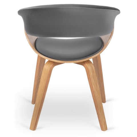 Krzesło Tapicerowane z Drewna Giętego GARY Dąb Złoty/Szare Nowoczesne Loft