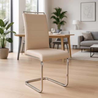 Krzesło LOCA Beżowe Ekoskóra