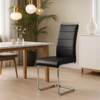 Krzesło LOCA Czarne Ekoskóra