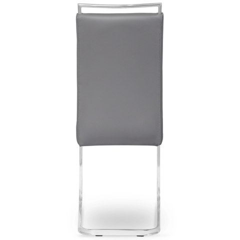 Krzesło Tapicerowane do Jadalni LOCA Szare Na Płozach Ekoskóra Nowoczesne