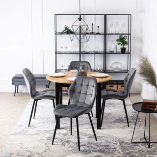 Krzesło LUCKY Szare Welurowe