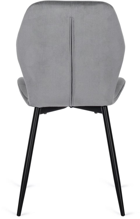 Krzesło Tapicerowane do Jadalni LUCKY Szare Welurowe Nowoczesne Loft