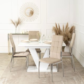 Krzesło MOLLY Beżowe Welurowe