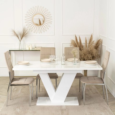 Krzesło MOLLY Beżowe Welurowe