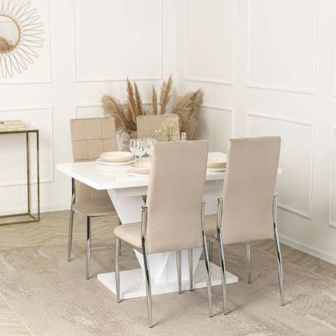 Krzesło MOLLY Beżowe Welurowe