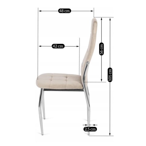 Krzesło MOLLY Beżowe Welurowe