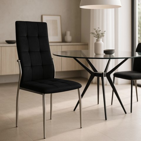 Krzesło MOLLY Czarne Welurowe