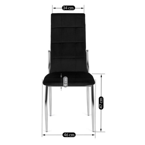 Krzesło MOLLY Czarne Welurowe
