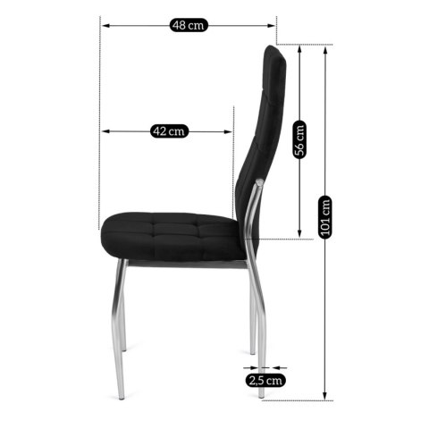 Krzesło MOLLY Czarne Welurowe