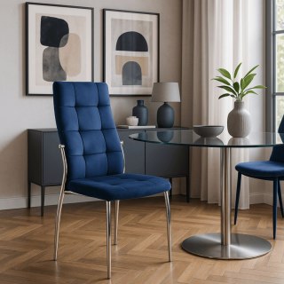 Krzesło MOLLY Granatowe Welurowe