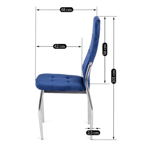 Krzesło MOLLY Granatowe Welurowe