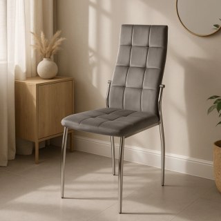 Krzesło MOLLY Szare Welurowe