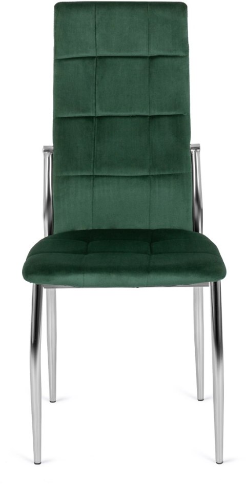 Krzesło Tapicerowane do Jadalni MOLLY Zielone Welurowe Nowoczesne