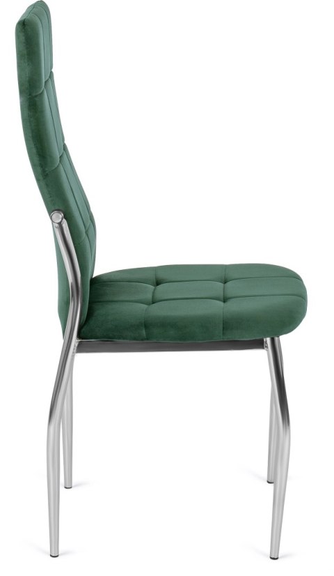 Krzesło Tapicerowane do Jadalni MOLLY Zielone Welurowe Nowoczesne