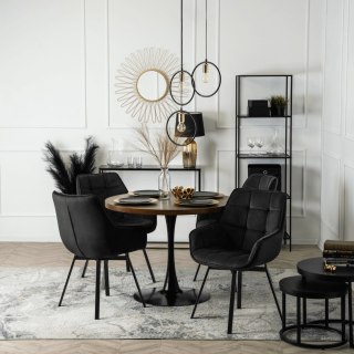 Krzesło Obrotowe LUNA Czarne Welurowe