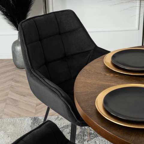 Krzesło Obrotowe LUNA Czarne Welurowe