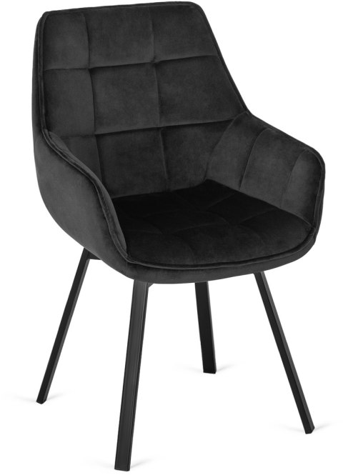 Krzesło Obrotowe LUNA Czarne Welurowe