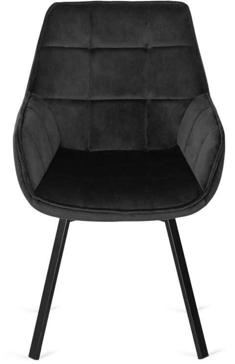 Krzesło Obrotowe LUNA Czarne Welurowe