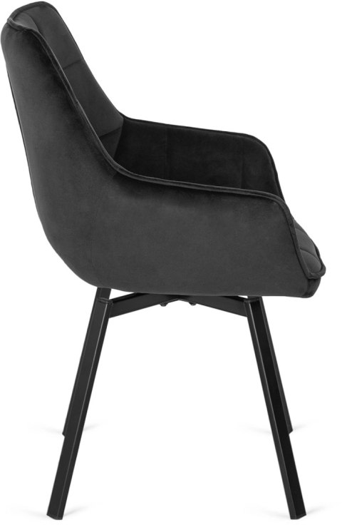 Krzesło Obrotowe LUNA Czarne Welurowe