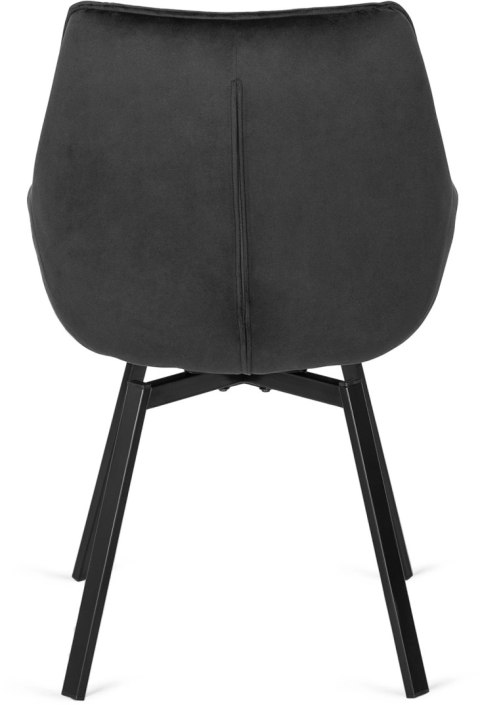 Krzesło Obrotowe LUNA Czarne Welurowe