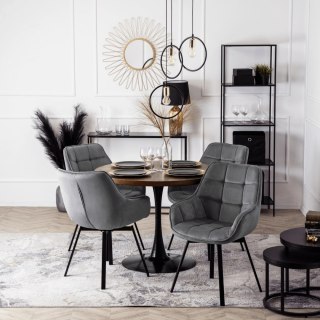 Krzesło Obrotowe LUNA Szare Welurowe