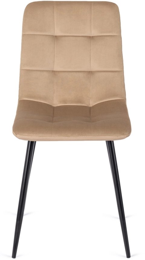 Krzesło Tapicerowane do Jadalni PERU Beżowe Welurowe Nowoczesne Loft