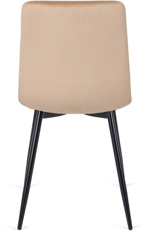 Krzesło Tapicerowane do Jadalni PERU Beżowe Welurowe Nowoczesne Loft