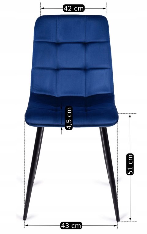 Krzesło PERU Granatowe Welurowe