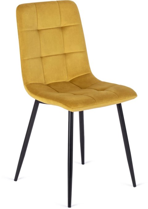 Krzesło PERU Musztardowe Welurowe