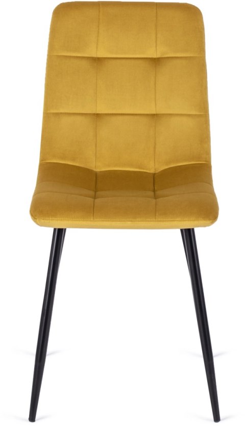 Krzesło PERU Musztardowe Welurowe