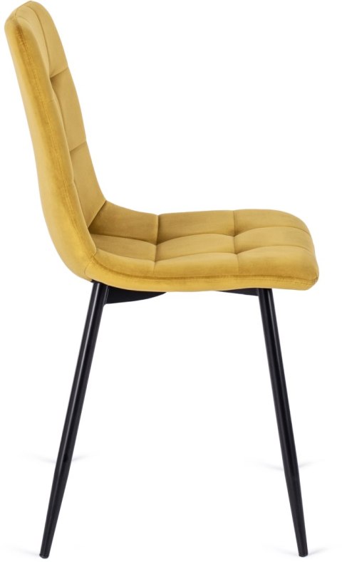 Krzesło PERU Musztardowe Welurowe