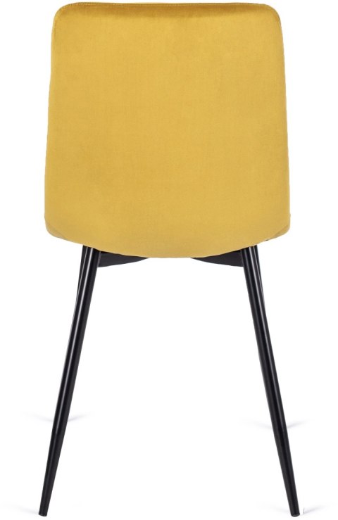 Krzesło PERU Musztardowe Welurowe