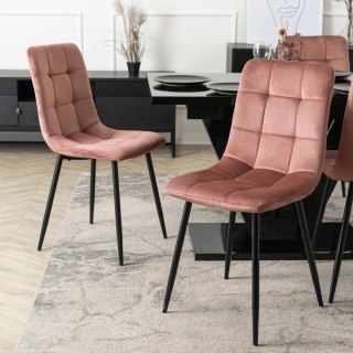 Krzesło PERU Różowe Welurowe