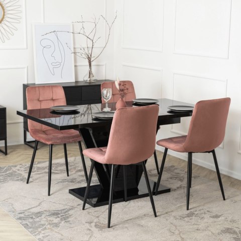 Krzesło PERU Różowe Welurowe