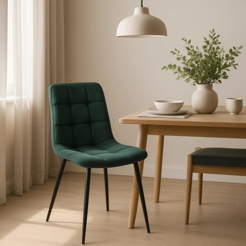 Krzesło PERU Zielone Welurowe