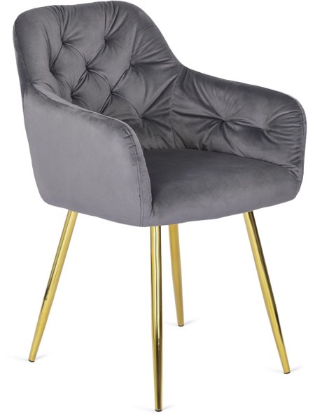 Krzesło RAYA Szare Welurowe