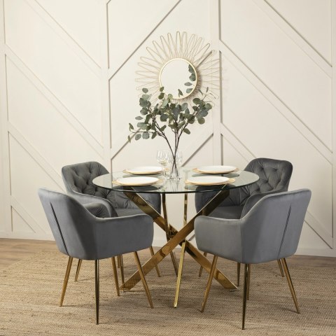 Krzesło RAYA Szare Welurowe