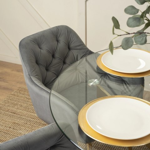 Krzesło RAYA Szare Welurowe