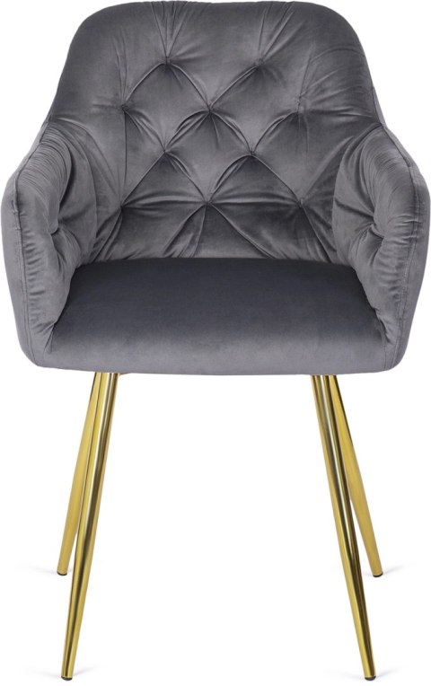 Krzesło RAYA Szare Welurowe