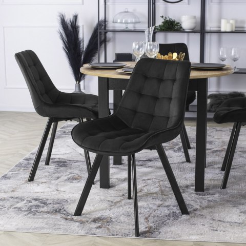 Krzesło RICK Czarne Welurowe