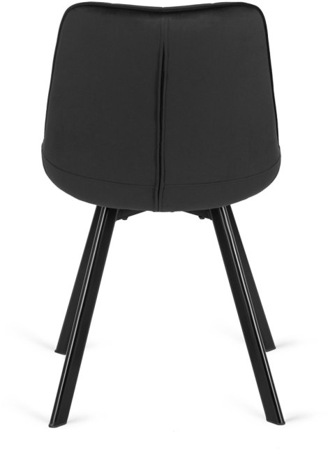 Krzesło RICK Czarne Welurowe