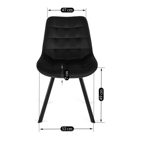 Krzesło RICK Czarne Welurowe
