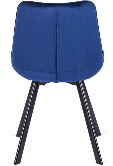 Krzesło Tapicerowane do Salonu RICK Granatowe Welurowe Nowoczesne Loft