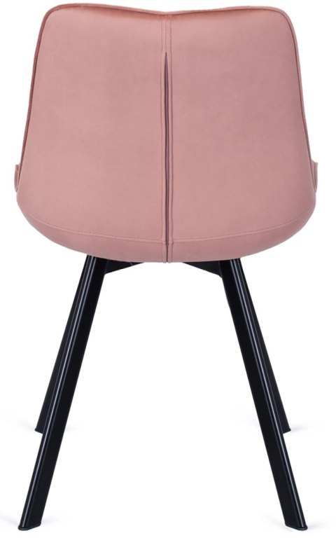 Krzesło Tapicerowane do Salonu RICK Różowe Welurowe Nowoczesne Loft