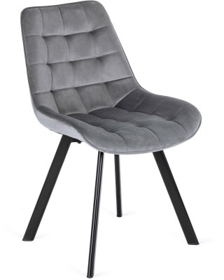 Krzesło RICK Szare Welurowe